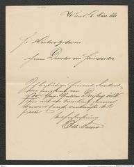 Nachlass Franz Steindachner, Empfangsbestätigung von Otto Marno an Franz Steindachner (08.03.1881), Inv.Nr. 330.02, Seite 1
